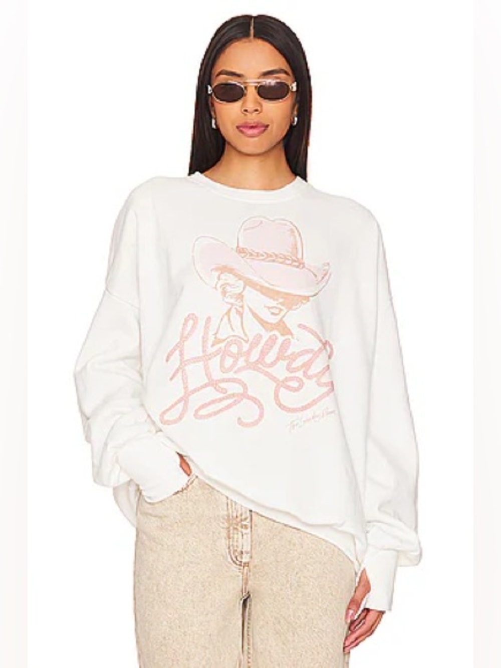 NWT- THE LAUNDRY ROOM x Revolve HOWDY QUEEN JUMPER SWEATSHIRT in WHITE